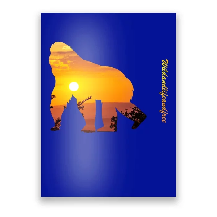 Gorilla With Sunset In Africa Wildlife Gorillas Meaningful Gift Poster