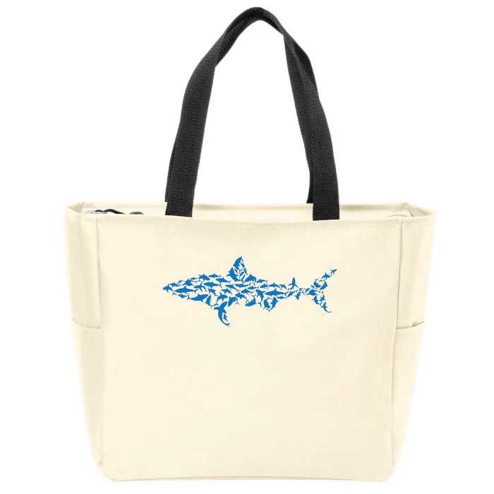 Great White Shark Sharks Silhouette Shark Fish White Shark Zip Tote Bag