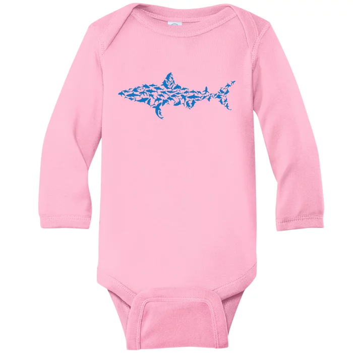 Great White Shark Sharks Silhouette Shark Fish White Shark Baby Long Sleeve Bodysuit