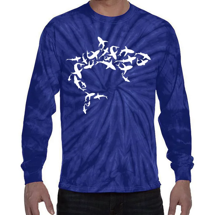 Great White Shark Lover Marine Biology Animal Science Tie-Dye Long Sleeve Shirt