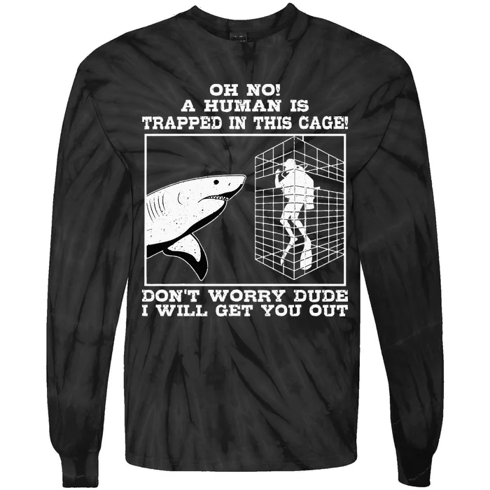 Great White Shark Ocean Biologists Largest Predator Fish Tie-Dye Long Sleeve Shirt