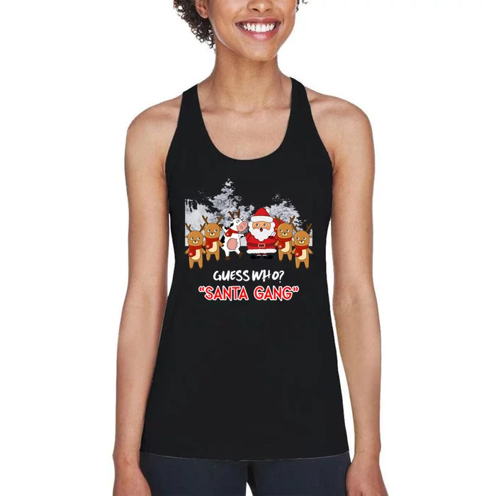 Guess Who Santa Gang And Cow Women's Racerback Tank