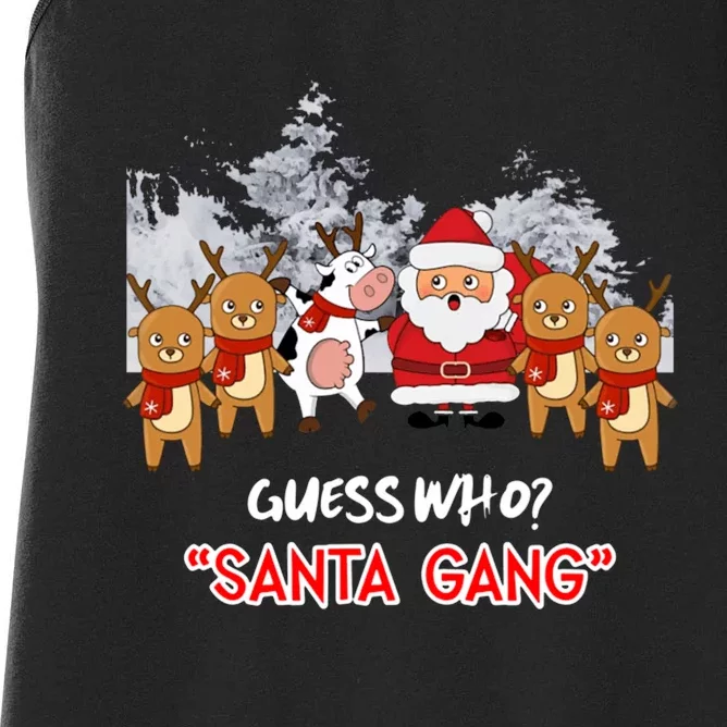 Guess Who Santa Gang And Cow Women's Racerback Tank