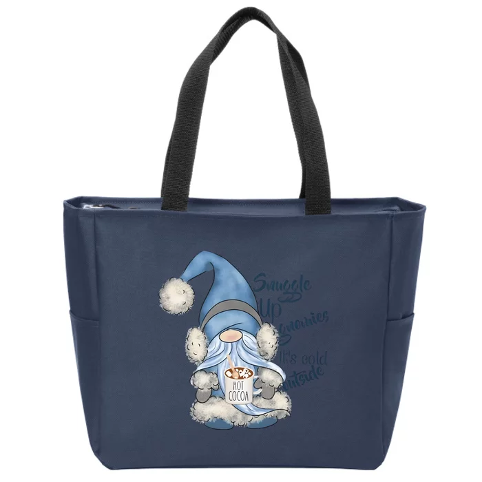 Gnome Winter Snuggle Up Gnomies It Is Cold Outside Zip Tote Bag