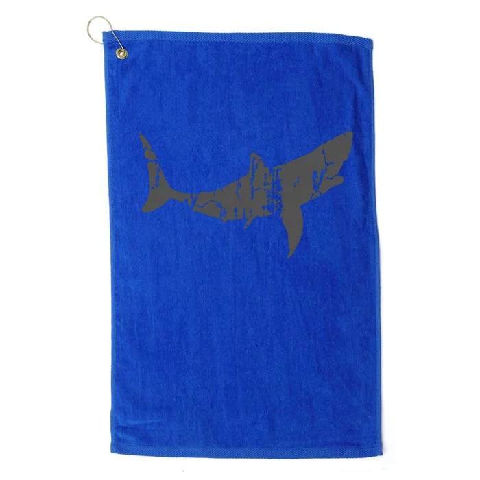 Great White Shark Vintage Design Great White Shark Print Platinum Collection Golf Towel