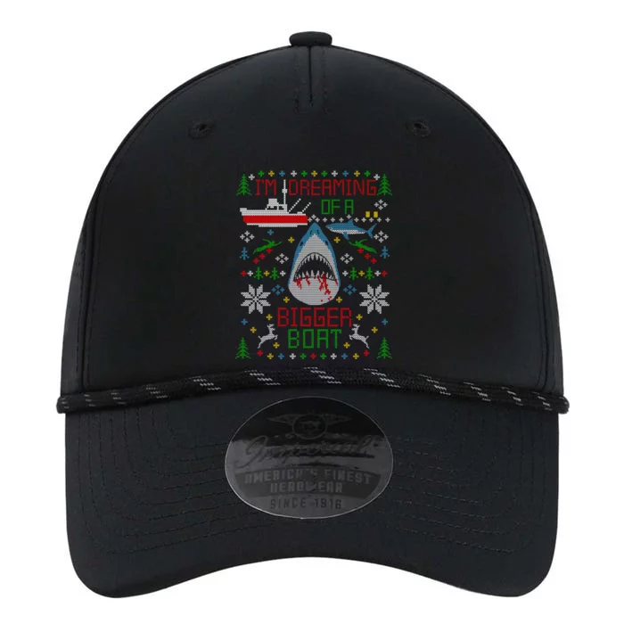 Great White Shark Fishing Ugly Christmas Sweater Party Cool Gift Performance The Dyno Cap