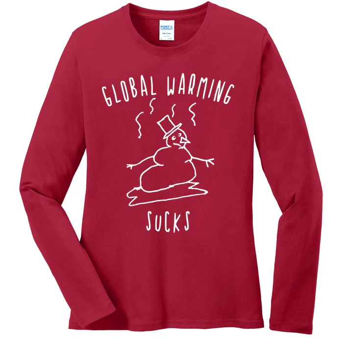 Global Warming Sucks Ladies Long Sleeve Shirt