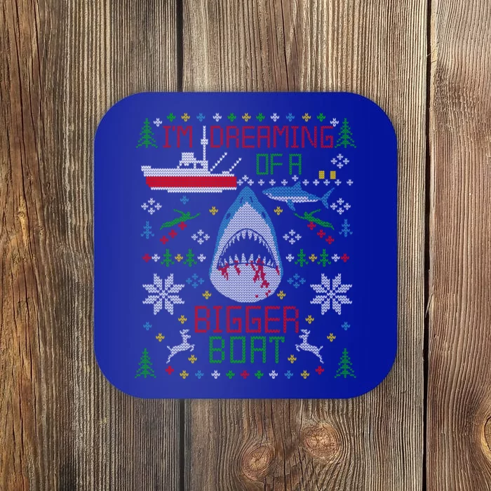 Great White Shark Fishing Ugly Christmas Sweater Party Gift Cool Gift Coaster