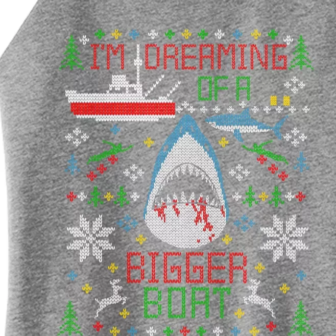 Great White Shark Fishing Ugly Christmas Sweater Party Gift Cool Gift Women’s Perfect Tri Rocker Tank