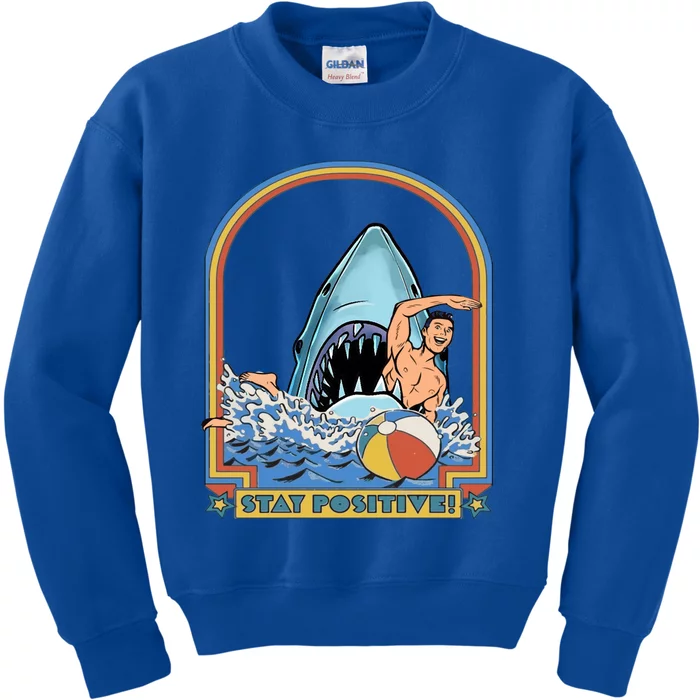 Great Week Shark To Stay Positive Ocean Marine Funny Cool Gift Kids Sweatshirt