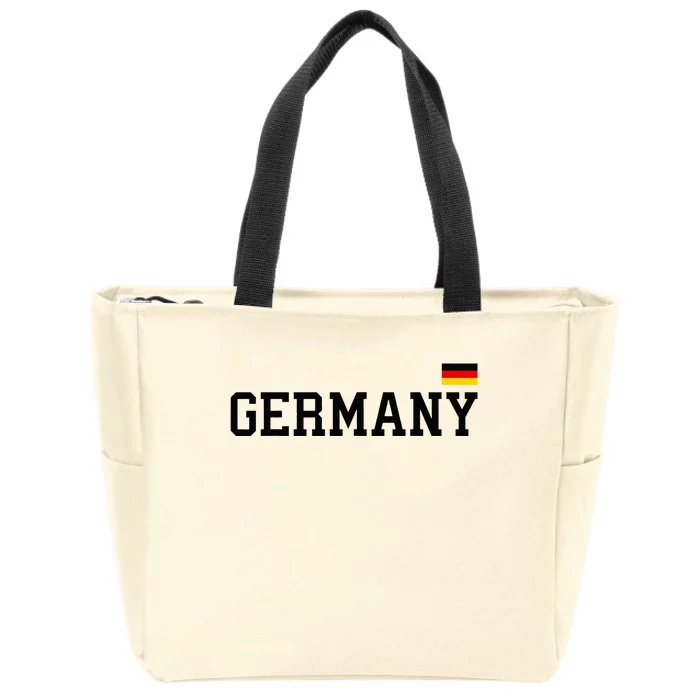 Germany Women Soccer Fan German Flag Zip Tote Bag