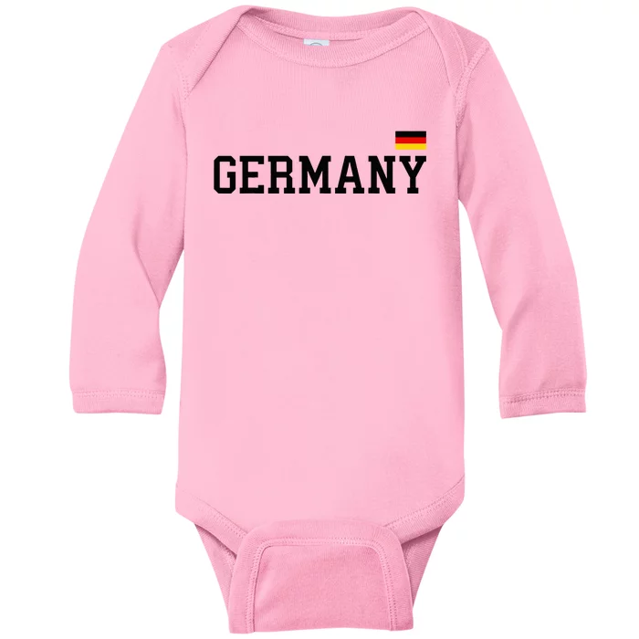 Germany Women Soccer Fan German Flag Baby Long Sleeve Bodysuit