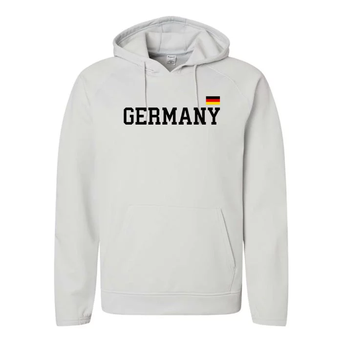 Germany Women Soccer Fan German Flag Performance Fleece Hoodie