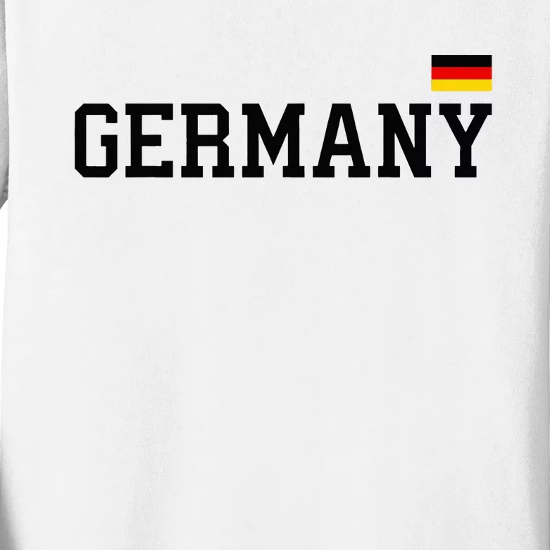 Germany Women Soccer Fan German Flag Kids Long Sleeve Shirt