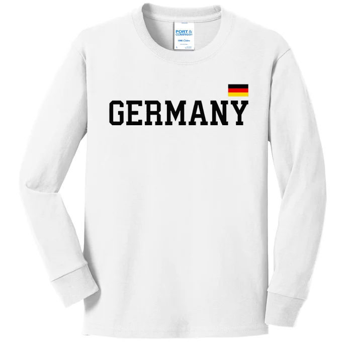 Germany Women Soccer Fan German Flag Kids Long Sleeve Shirt