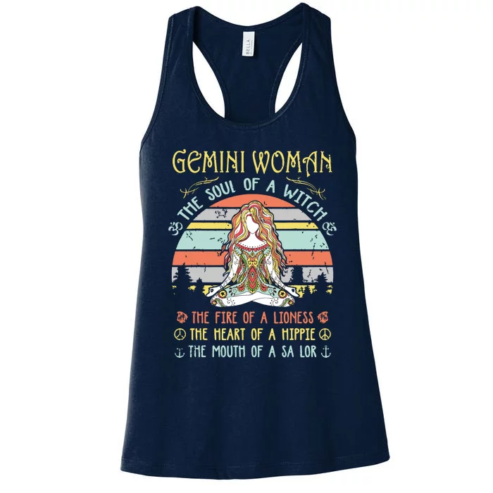 Gemini Woman The Soul Of A Witch Vintage Birthday Women's Racerback Tank