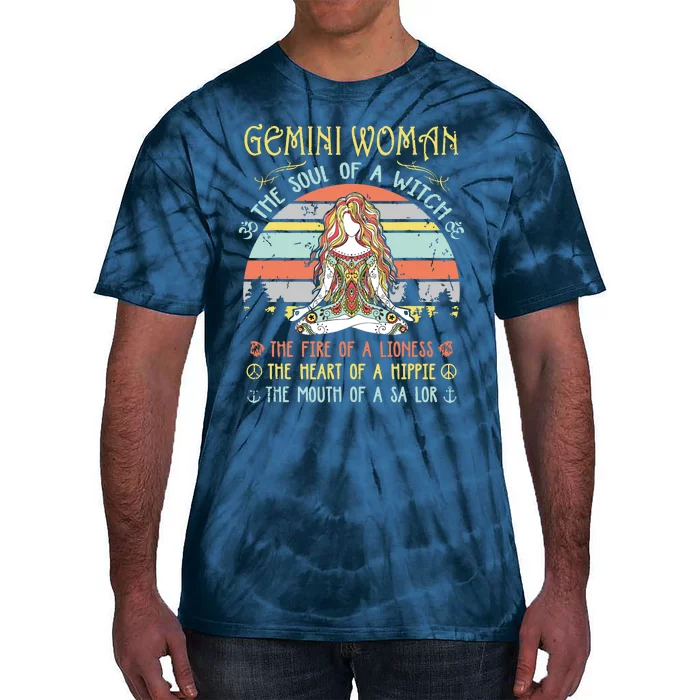 Gemini Woman The Soul Of A Witch Vintage Birthday Tie-Dye T-Shirt