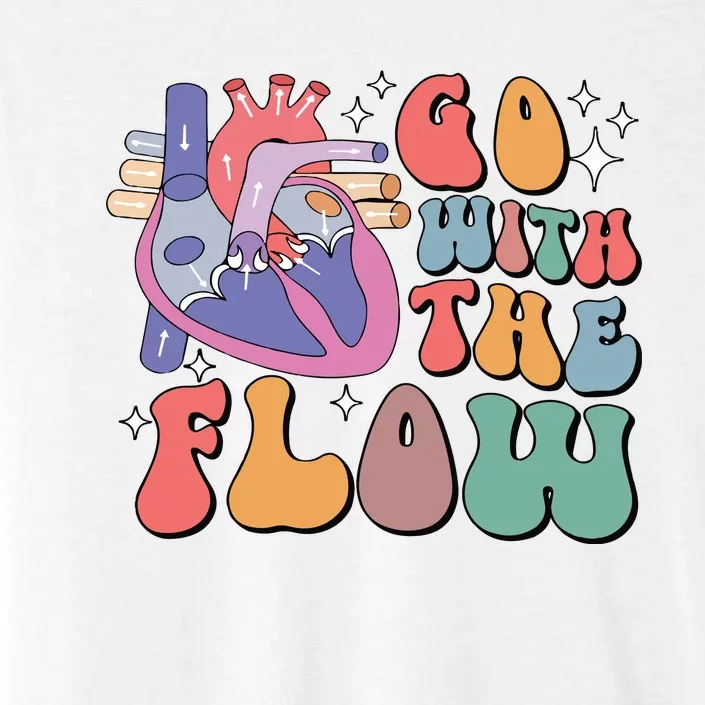 Go With The Flow Retro Cvicu Cardiac Nurse Heart Flow ChromaSoft Performance T-Shirt