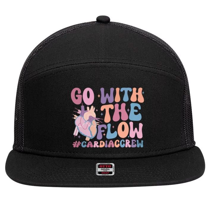 Go With The Flow Cardiac Crew 7 Panel Mesh Trucker Snapback Hat