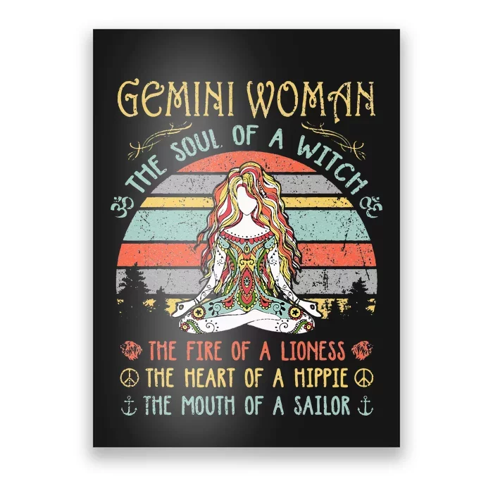 Gemini Woman The Soul Of A Witch Vintage Birthday Poster