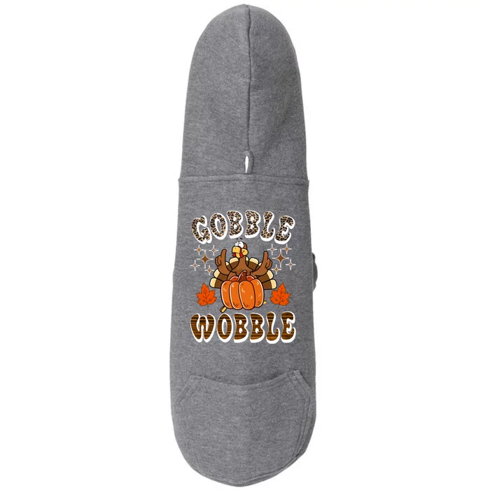 Gooble Wobble Turkey Thanksgiving Holiday Cheetah Doggie 3-End Fleece Hoodie