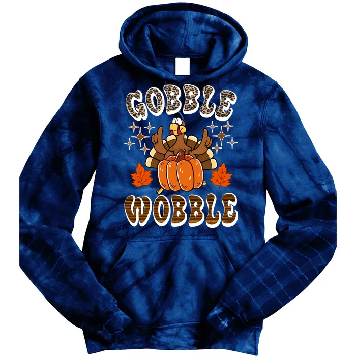 Gooble Wobble Turkey Thanksgiving Holiday Cheetah Tie Dye Hoodie