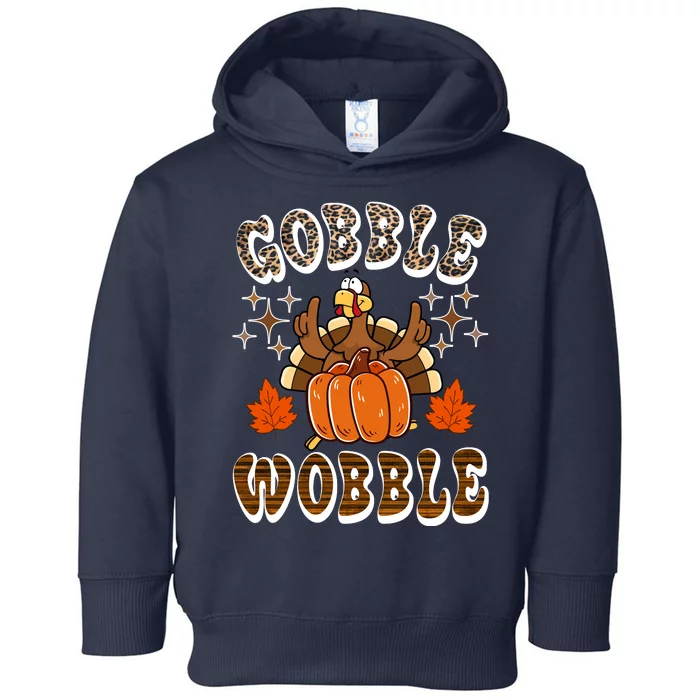 Gooble Wobble Turkey Thanksgiving Holiday Cheetah Toddler Hoodie