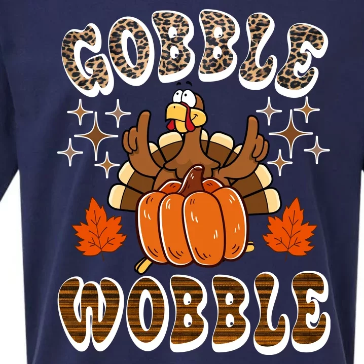 Gooble Wobble Turkey Thanksgiving Holiday Cheetah Sueded Cloud Jersey T-Shirt