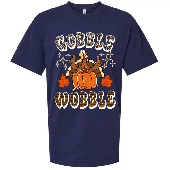 Gooble Wobble Turkey Thanksgiving Holiday Cheetah Sueded Cloud Jersey T-Shirt