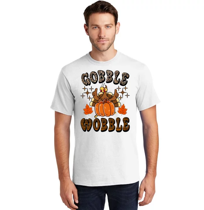 Gooble Wobble Turkey Thanksgiving Holiday Cheetah Tall T-Shirt