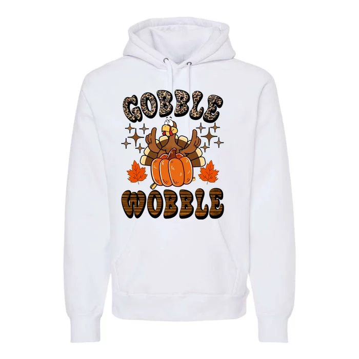 Gooble Wobble Turkey Thanksgiving Holiday Cheetah Premium Hoodie