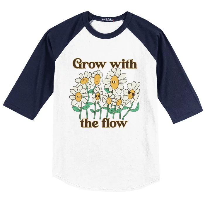 Grow With The Flow Flowers Baseball Sleeve Shirt