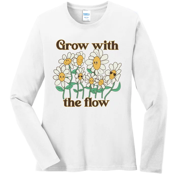 Grow With The Flow Flowers Ladies Long Sleeve Shirt