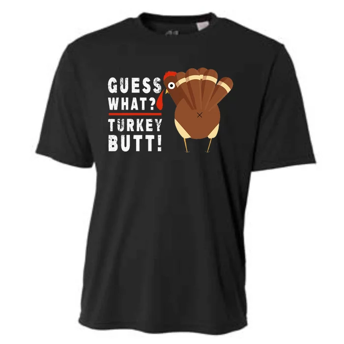 Guess What Turkey Pilgrim Funny Thanksgiving Cooling Performance Crew T-Shirt