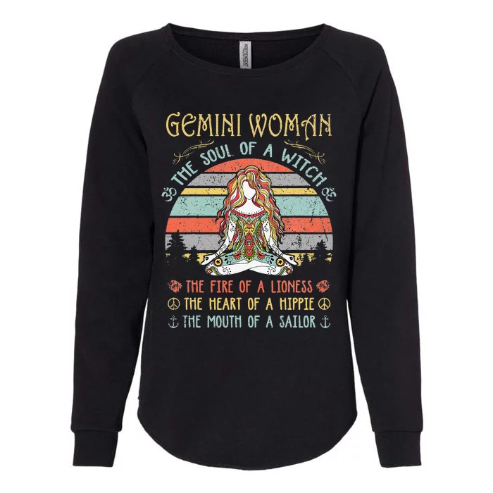 Gemini Woman The Soul Of A Witch Vintage Birthday Womens California Wash Sweatshirt