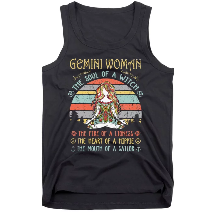 Gemini Woman The Soul Of A Witch Vintage Birthday Tank Top