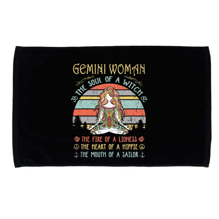 Gemini Woman The Soul Of A Witch Vintage Birthday Microfiber Hand Towel