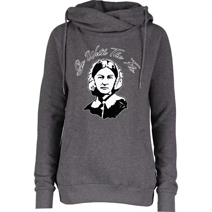 Go With The Flo Florence Nightingale Womens Funnel Neck Pullover Hood