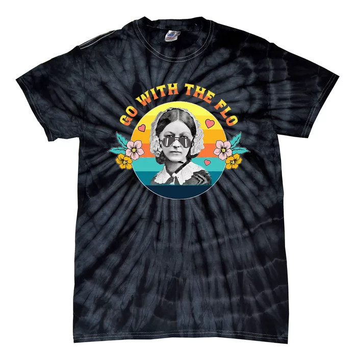 Go With The Flo Nurses Day Week Celebration Tie-Dye T-Shirt