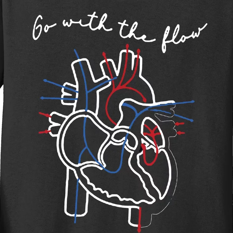 Go With The Flow Heart Kids Long Sleeve Shirt