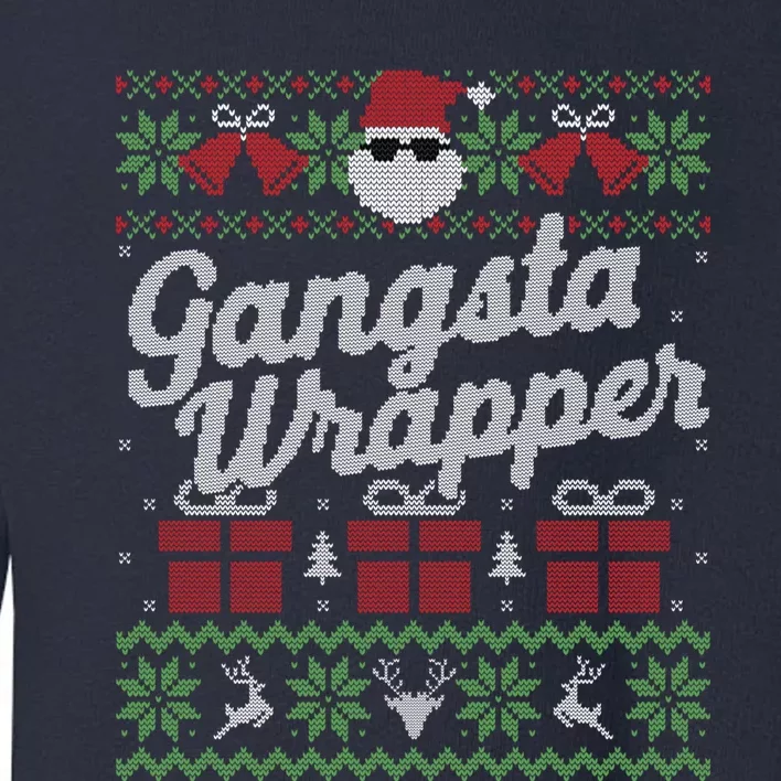 Gansta Wrapper Ugly Christmas Sweater Funny Santa Toddler Sweatshirt