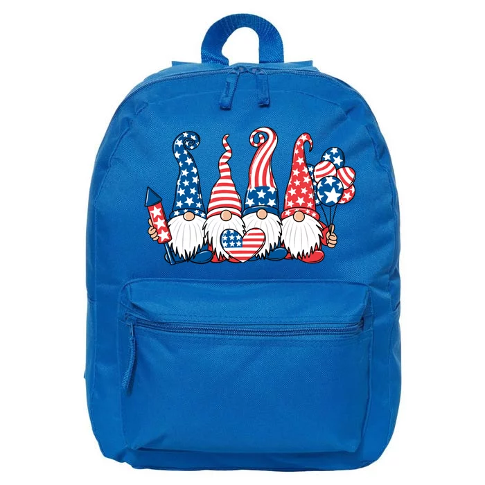 Gnomes With Usa American Flag 4th Of July Gift 16 in Basic Backpack