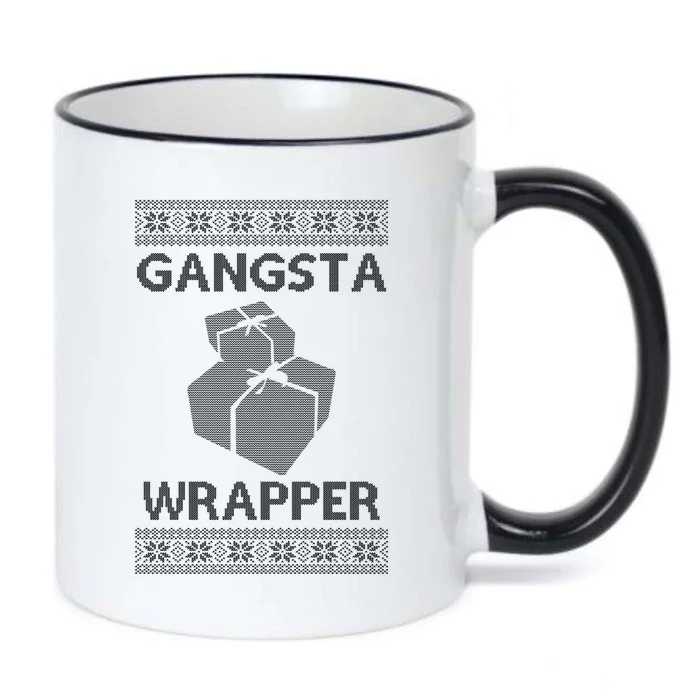 Gangsta Wrapper Ugly Christmas Sweater Black Color Changing Mug