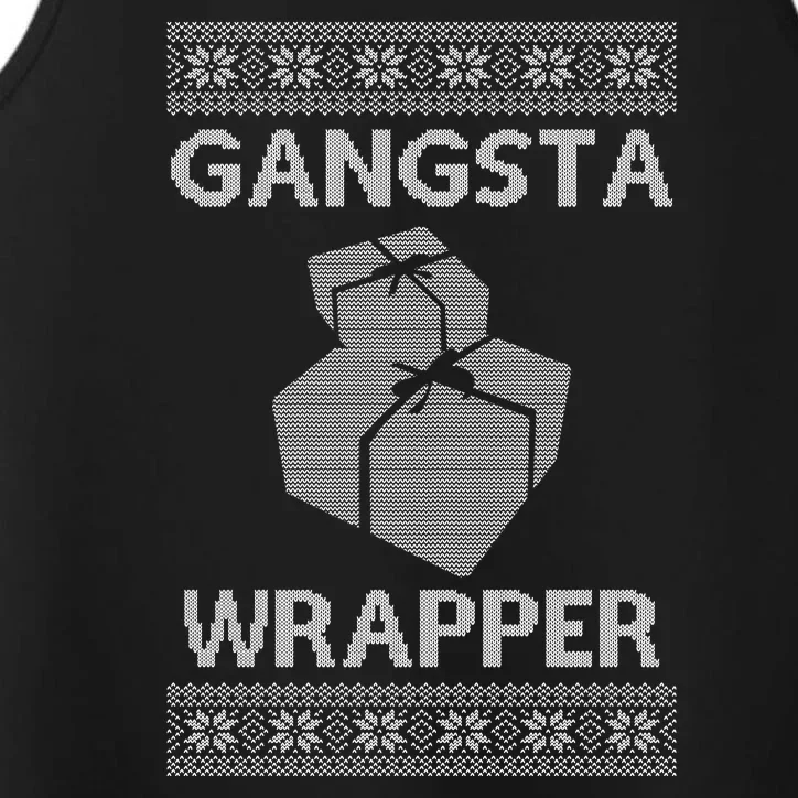 Gangsta Wrapper Ugly Christmas Sweater Performance Tank