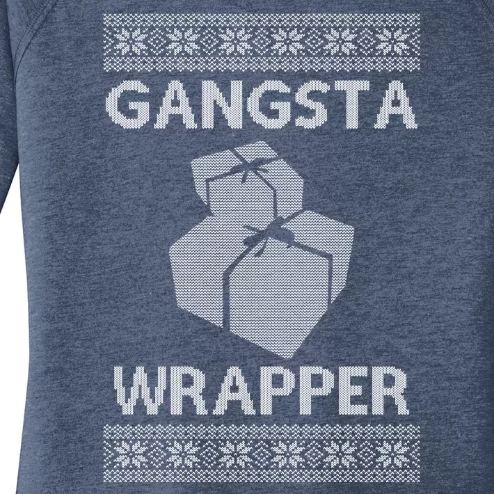 Gangsta Wrapper Ugly Christmas Sweater Women's Perfect Tri Tunic Long Sleeve Shirt