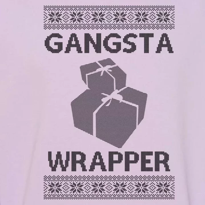 Gangsta Wrapper Ugly Christmas Sweater Garment-Dyed Sweatshirt