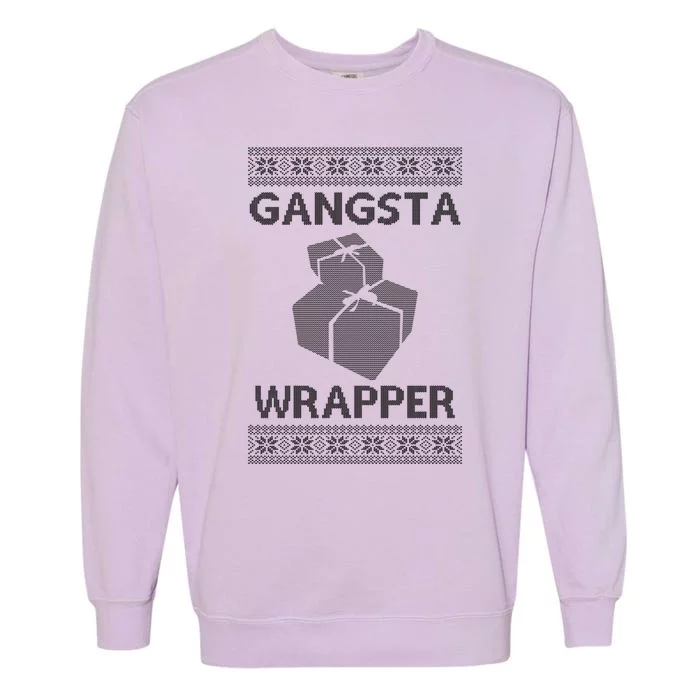 Gangsta Wrapper Ugly Christmas Sweater Garment-Dyed Sweatshirt