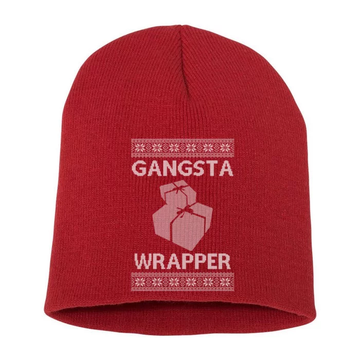 Gangsta Wrapper Ugly Christmas Sweater Short Acrylic Beanie