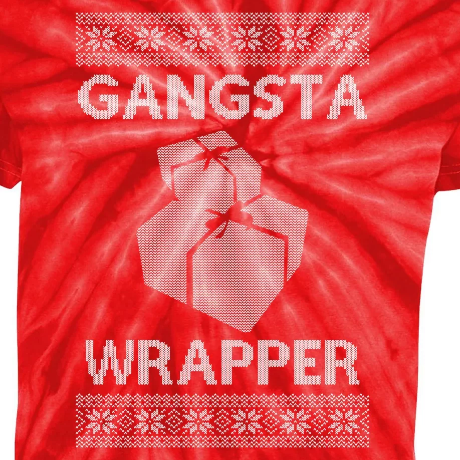 Gangsta Wrapper Ugly Christmas Sweater Kids Tie-Dye T-Shirt