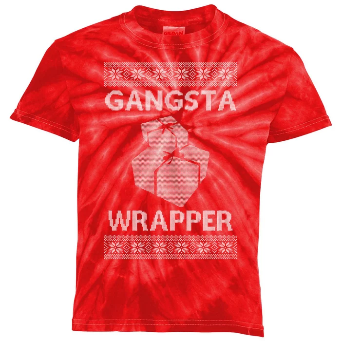 Gangsta Wrapper Ugly Christmas Sweater Kids Tie-Dye T-Shirt